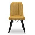 Carla Megapap dining chair velvet color mustard - black legs 45x46x90cm.