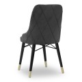 Floria Megapap dining chair velvet color grey - black/gold legs 54x48x91cm.