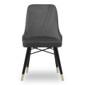 Floria Megapap dining chair velvet color grey - black/gold legs 54x48x91cm.
