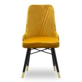 Floria Megapap dining chair velvet color mustard - black/gold legs 54x48x91cm.