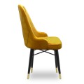 Floria Megapap dining chair velvet color mustard - black/gold legs 54x48x91cm.