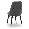 Venus Megapap dining chair velvet color grey - black/gold legs 53x48x95cm.
