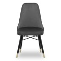 Venus Megapap dining chair velvet color grey - black/gold legs 53x48x95cm.