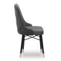 Venus Megapap dining chair velvet color grey - black/gold legs 53x48x95cm.