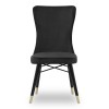 Καρέκλα τραπεζαρίας Mimoza Megapap από βελούδο χρώμα μαύρο - μαύρο/χρυσό πόδι 53x48x101εκ.