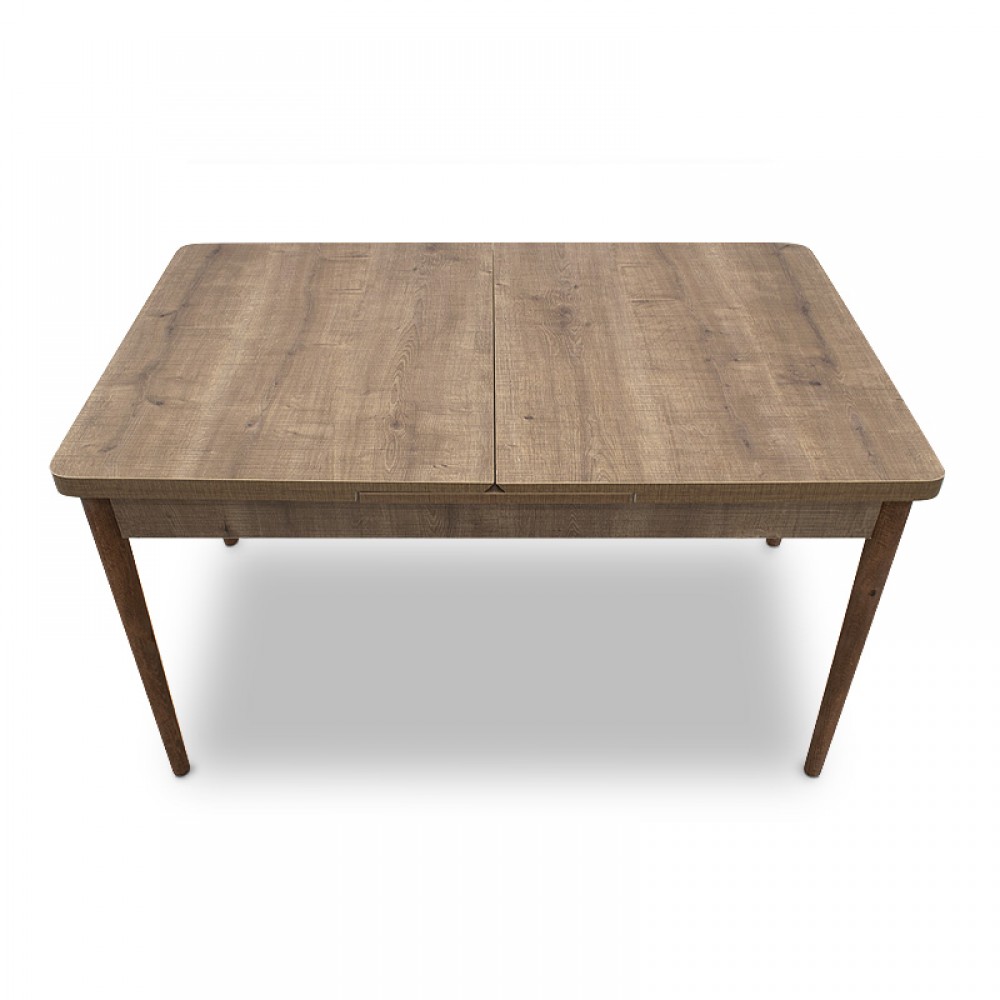 Τραπέζι Bruno Megapap επεκτεινόμενο από MDF/ ξύλο χρώμα ανοιχτό καρυδί 130/168x80x77εκ.