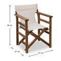 Queen Megapap folding director's armchair by beech in walnut with ecru cloth 61x57x86cm.