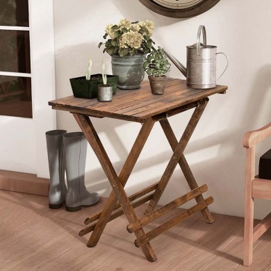 Queen Megapap foldable table by beech wood in walnut color 60x60x75cm.