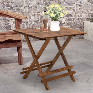 Queen Megapap foldable table by beech wood in walnut color 80x60x75cm.