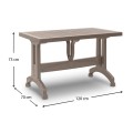 Callan Megapap polypropylene table in cappuccino color 120x70x73cm.