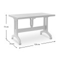 Callan Megapap polypropylene table in white color 120x70x73cm.