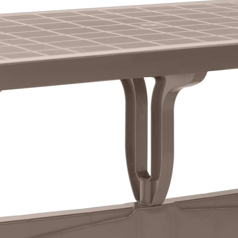 Callan Megapap polypropylene table in cappuccino color 140x80x73cm.