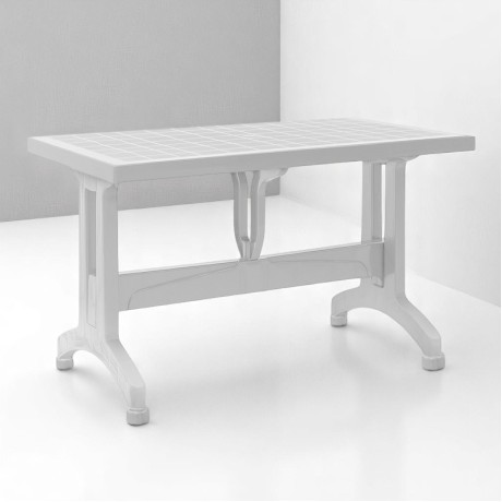Callan Megapap polypropylene table in white color 140x80x73cm.