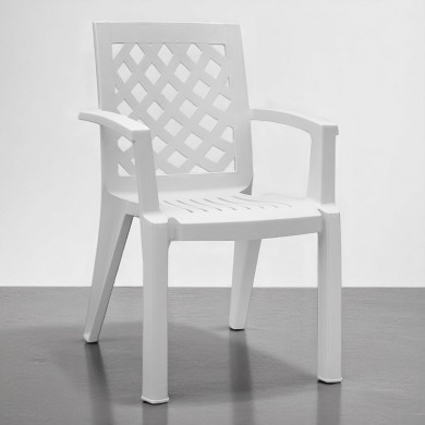 Kira Megapap polypropylene armchair in white color 58x52x87cm.