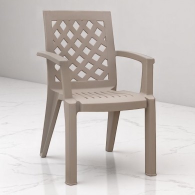 Kira Megapap polypropylene armchair in cappuccino color 58x52x87cm.