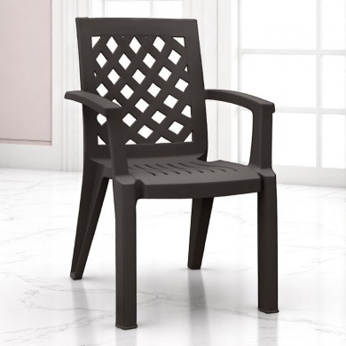 Kira Megapap polypropylene armchair in brown color 58x52x87cm.
