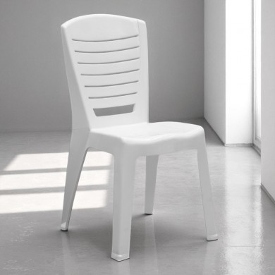 Tabia Megapap polypropylene armchair in white color 47x49x86cm.