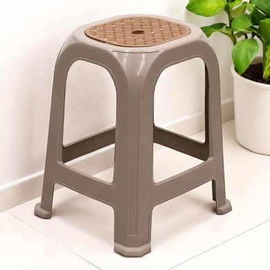 Desia Megapap polypropylene stool in beige color 35x35x45cm.