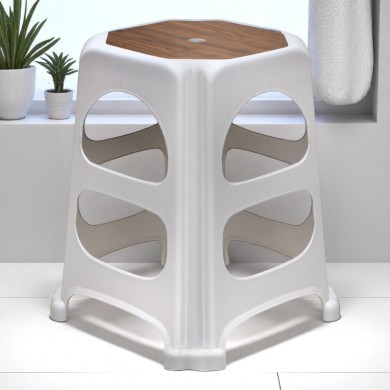 Desia Megapap polypropylene stool in white color 37x37x45cm.