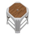 Desia Megapap polypropylene stool in white color 37x37x45cm.