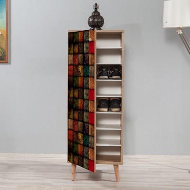 Soho Megapap melamine shoe cabinet in sonoma color 50x38x135cm.