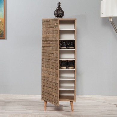 Soho Megapap melamine shoe cabinet in sonoma color 50x38x135cm.
