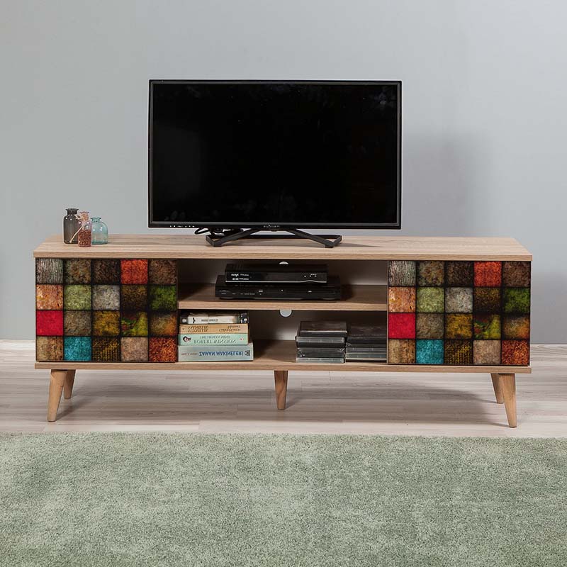 Soho Megapap melamine TV furniture in sonoma color 140x40x50cm.