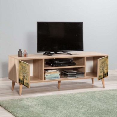 Soho Megapap melamine TV furniture in sonoma color 140x40x50cm.