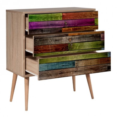 Soho Megapap melamine chest of drawers in sonoma color 80x40x90cm.