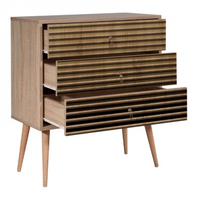 Soho Megapap melamine chest of drawers in sonoma color 80x40x90cm.