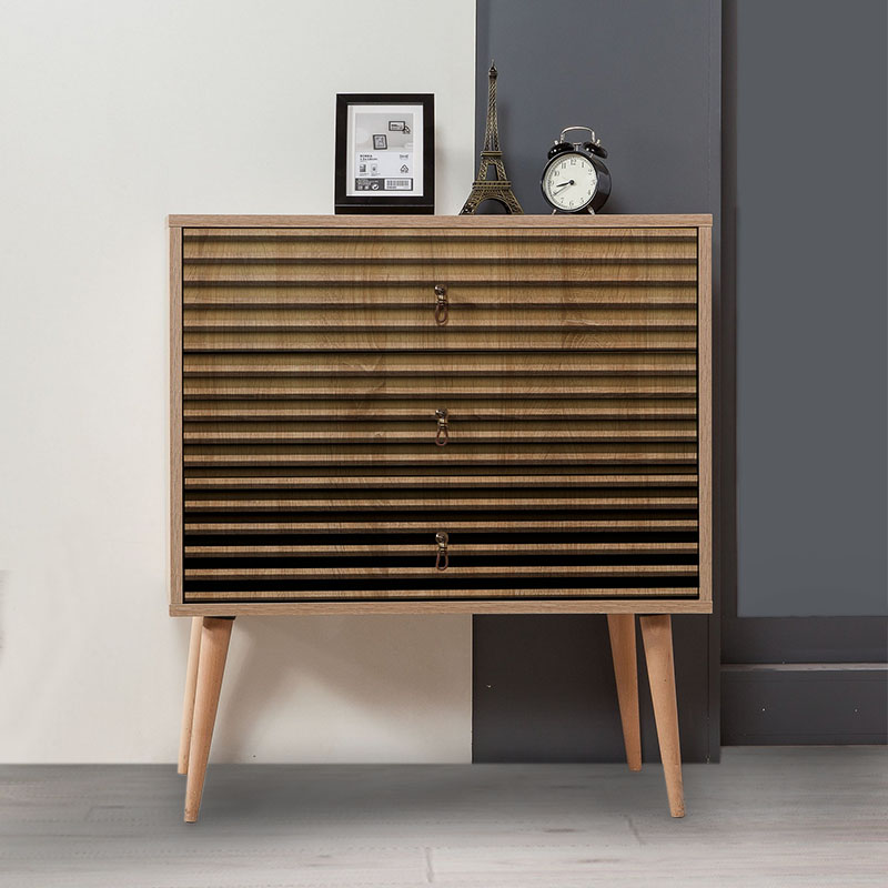 Soho Megapap melamine chest of drawers in sonoma color 80x40x90cm.