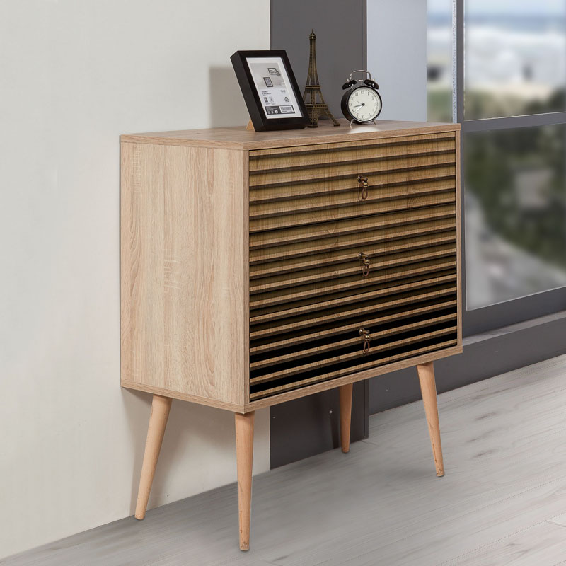 Soho Megapap melamine chest of drawers in sonoma color 80x40x90cm.