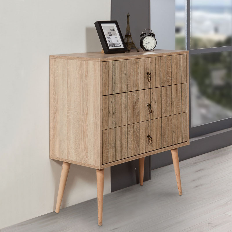 Soho Megapap melamine chest of drawers in sonoma color 80x40x90cm.