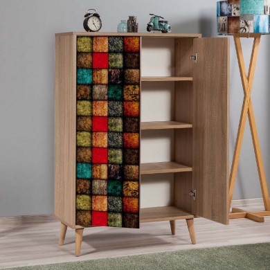Soho Megapap melamine shoe cabinet in sonoma color 80x36x127cm.