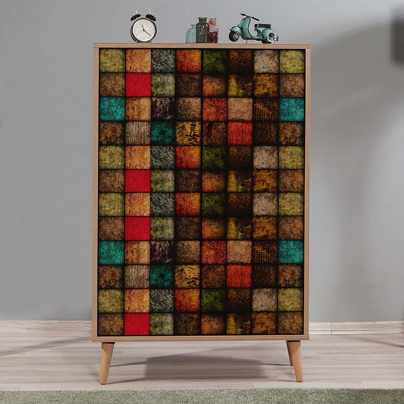 Soho Megapap melamine shoe cabinet in sonoma color 80x36x127cm.