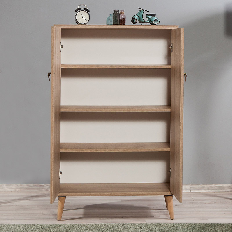 Soho Megapap melamine shoe cabinet in sonoma color 80x36x127cm.