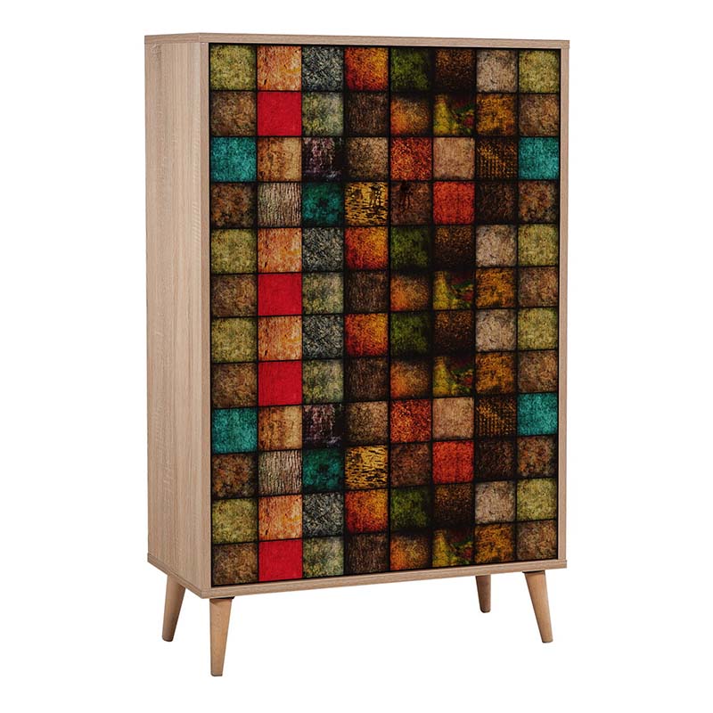 Soho Megapap melamine shoe cabinet in sonoma color 80x36x127cm.
