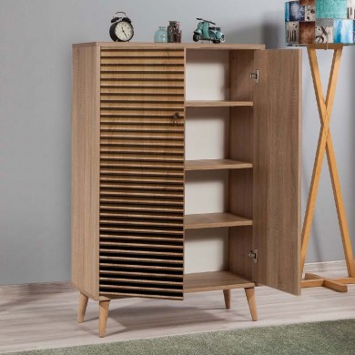 Soho Megapap melamine shoe cabinet in sonoma color 80x36x127cm.