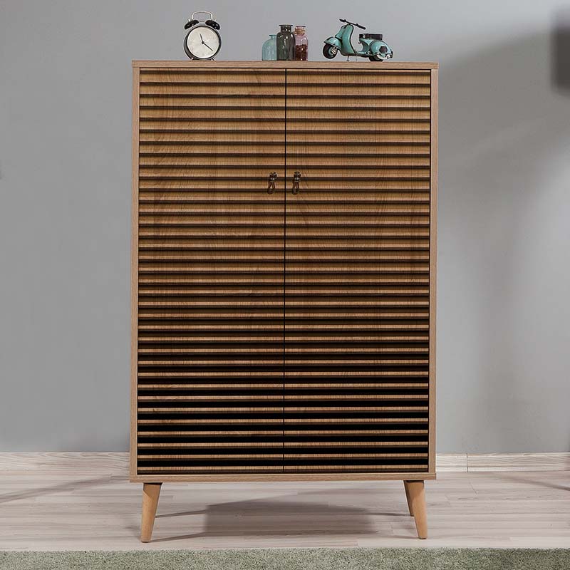 Soho Megapap melamine shoe cabinet in sonoma color 80x36x127cm.