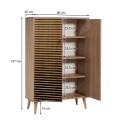 Soho Megapap melamine shoe cabinet in sonoma color 80x36x127cm.