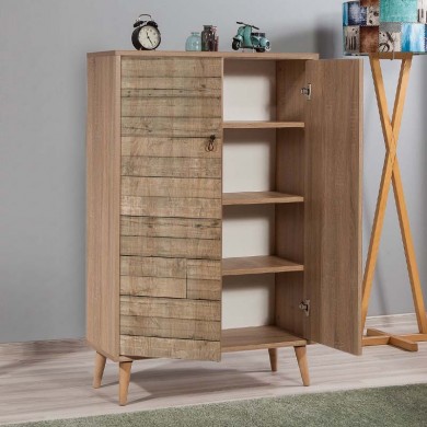 Soho Megapap melamine shoe cabinet in sonoma color 80x36x127cm.