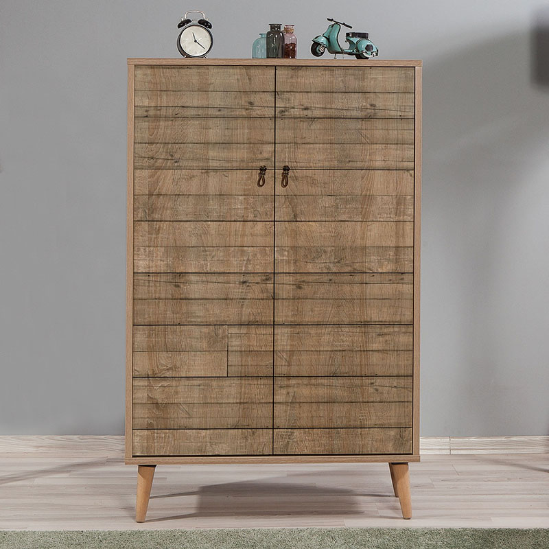 Soho Megapap melamine shoe cabinet in sonoma color 80x36x127cm.