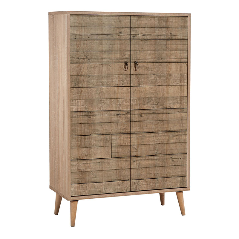 Soho Megapap melamine shoe cabinet in sonoma color 80x36x127cm.