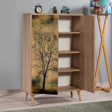 Soho Megapap melamine shoe cabinet in sonoma color 80x36x127cm.