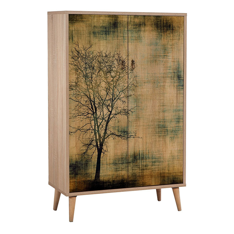 Soho Megapap melamine shoe cabinet in sonoma color 80x36x127cm.