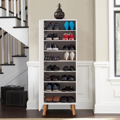 Assiri Megapap Kitchen/bathroom cabinet -  shoe cabinet made of melamine color white 50x38x135cm.