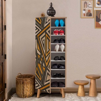 Soho Megapap melamine shoe cabinet in sonoma color 50x38x135cm.