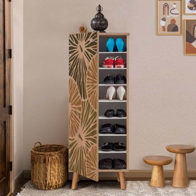 Soho Megapap melamine shoe cabinet in sonoma color 50x38x135cm.