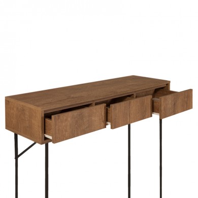 Amedeo Megapap melamine - metal console in walnut color 120x36x90cm.