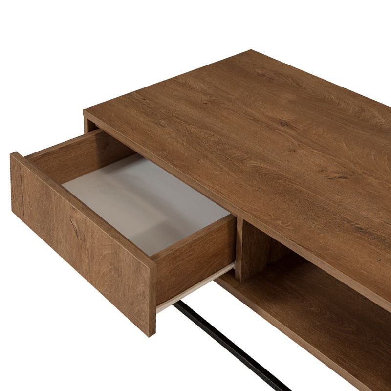Amedeo Megapap melamine coffee table in walnut color 120x60x43cm.